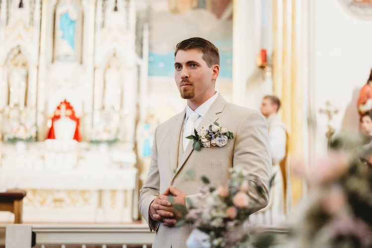 Erin Jimmy wedding boutonniere by Domenic Graziano Flowers