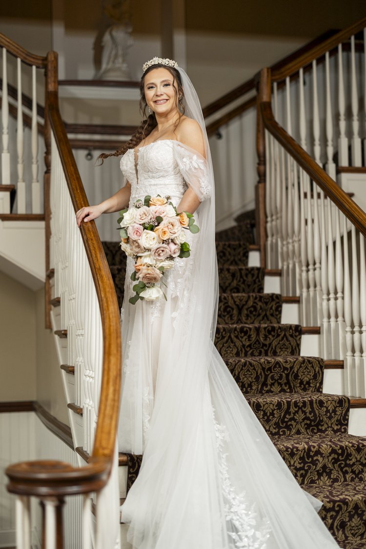 Wedding cascading bridal bouquet, detail 3 by Domenic Graziano Flowers