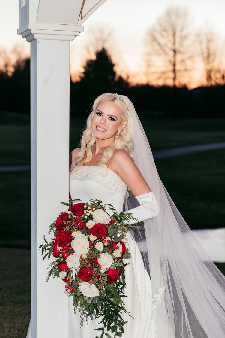 Kirsta Greg wedding cake table florals by Domenic Graziano Flowers
