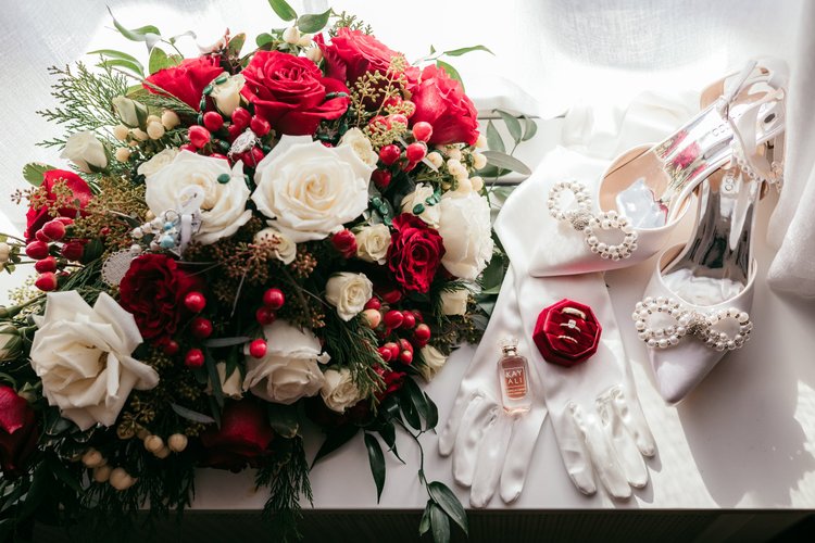 Kirsta Greg wedding altar arrangement, detail 2 by Domenic Graziano Flowers