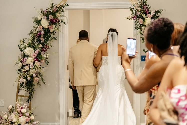 Goodwin Johnson wedding aisle arrangement by Domenic Graziano Flowers