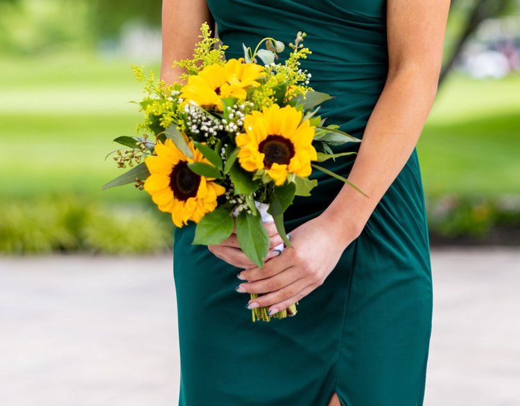 Sunflower wedding head table florals by Domenic Graziano Flowers