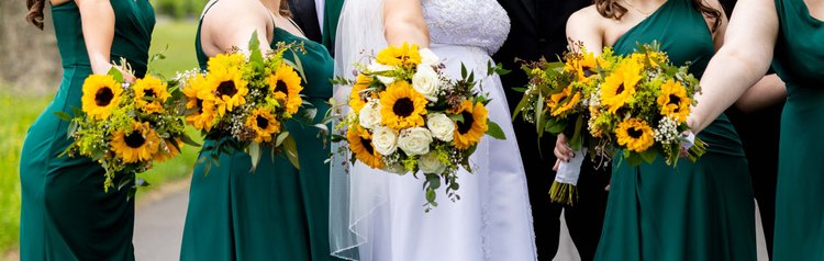 Sunflower wedding aisle arrangement by Domenic Graziano Flowers