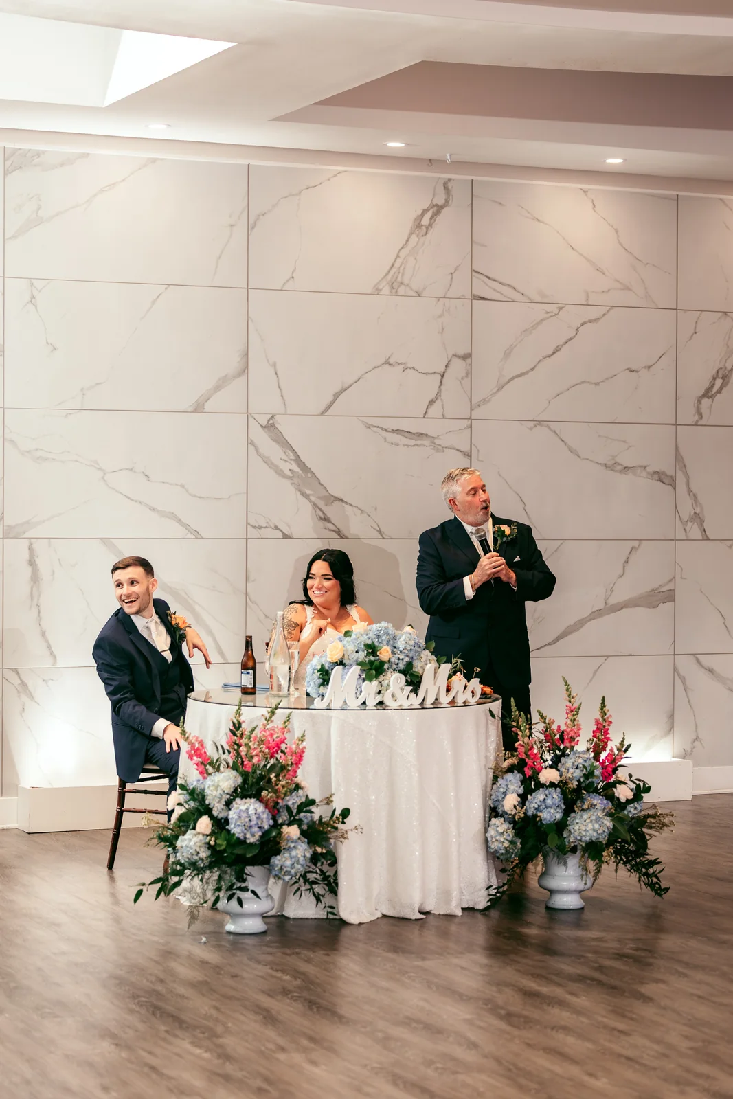 Brenna and Sean wedding sweetheart table at The Warrington by Domenic Graziano Flowers