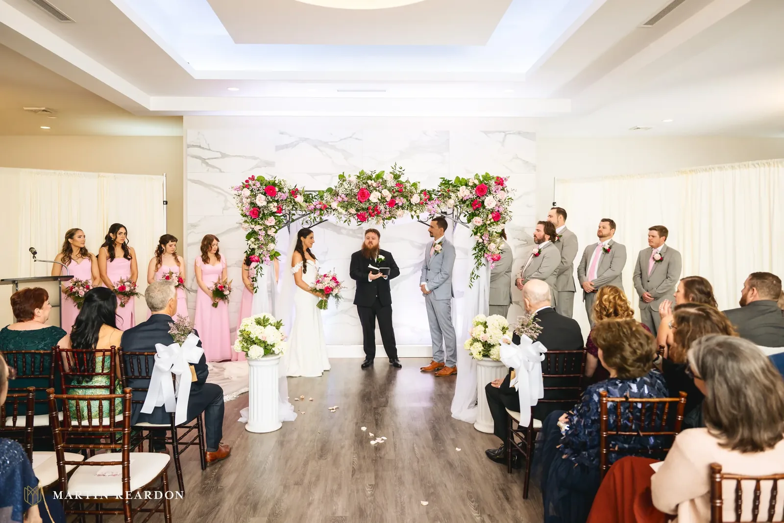 Gooen wedding ceremony arrangement at The Warrington by Domenic Graziano Flowers