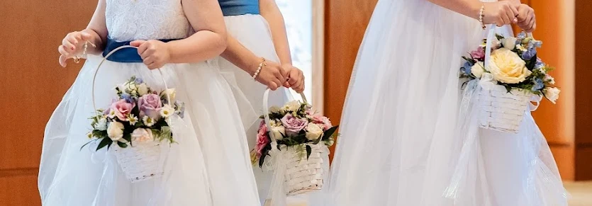 Loris wedding flower girl baskets by Domenic Graziano Flowers