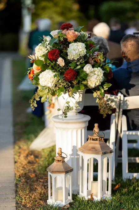 Muller wedding boutonniere at The Warrington by Domenic Graziano Flowers