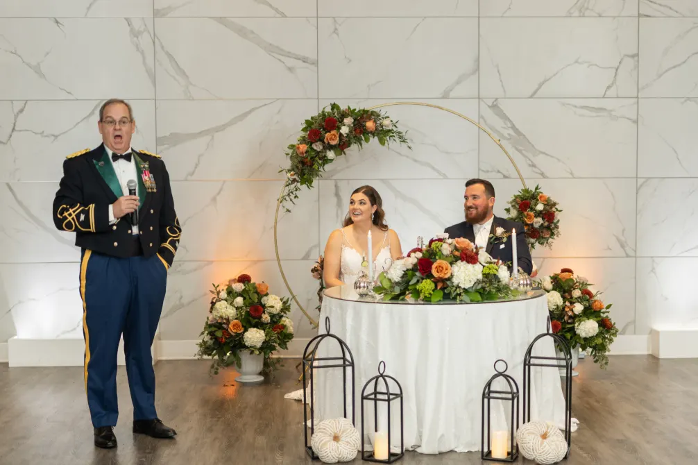 Muller wedding head table florals at The Warrington by Domenic Graziano Flowers