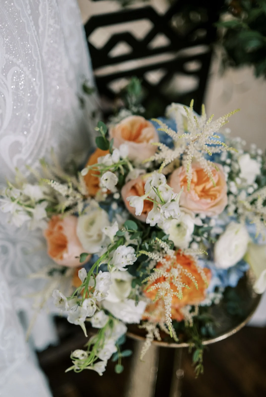 Reichel wedding bridal bouquet detail at Spring Mill Manor by Domenic Graziano Flowers