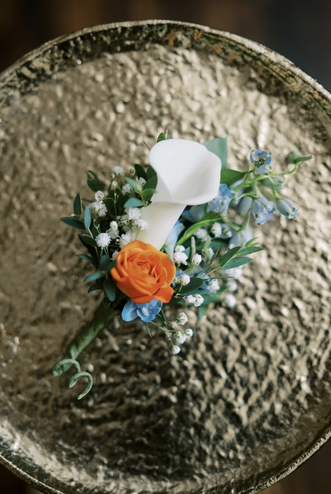 Reichel wedding groom's boutonniere at Spring Mill Manor by Domenic Graziano Flowers