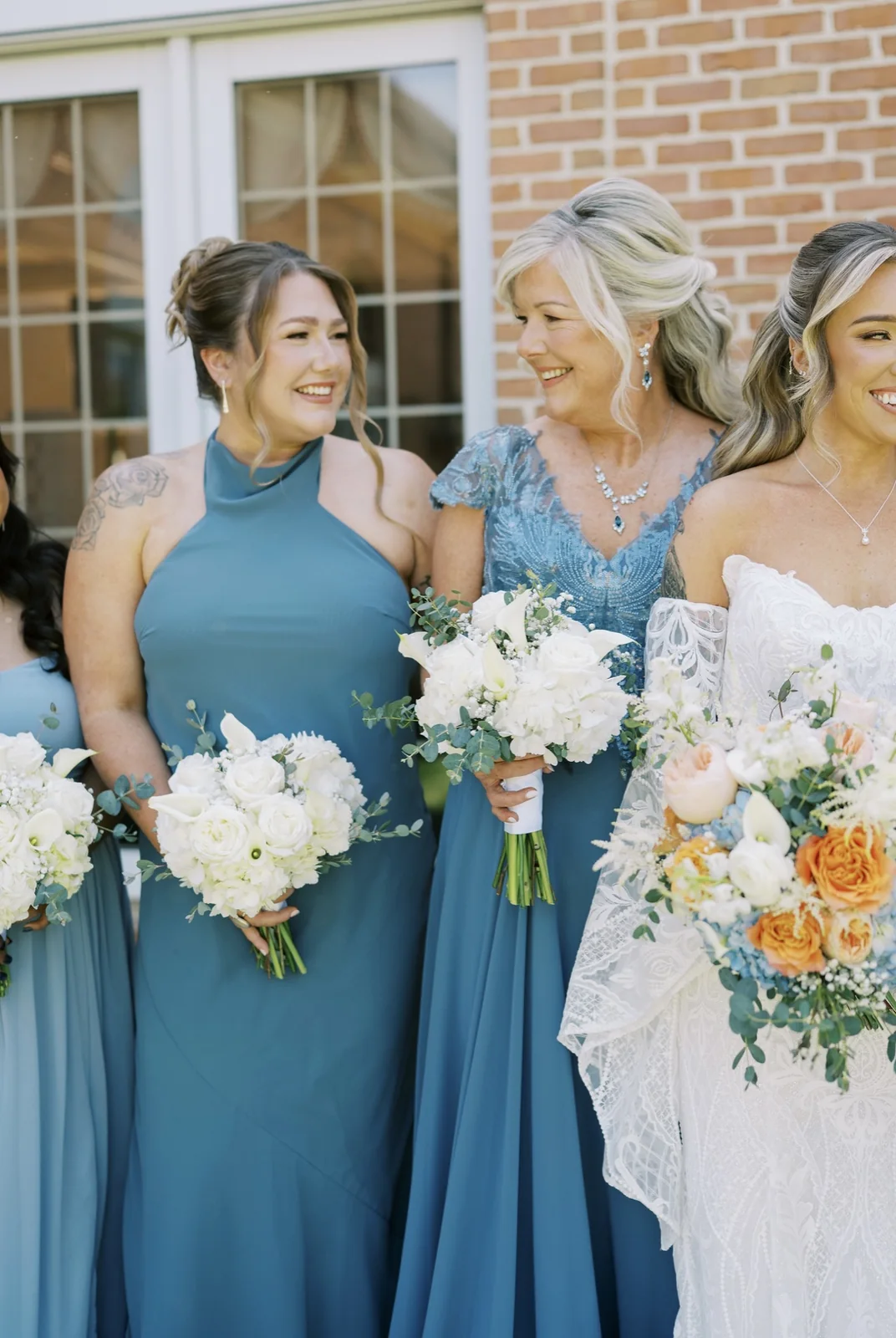 Reichel wedding bridesmaids' bouquets at Spring Mill Manor by Domenic Graziano Flowers