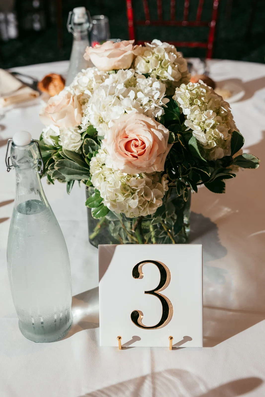 Wolfe wedding reception centerpiece at The Warrington by Domenic Graziano Flowers